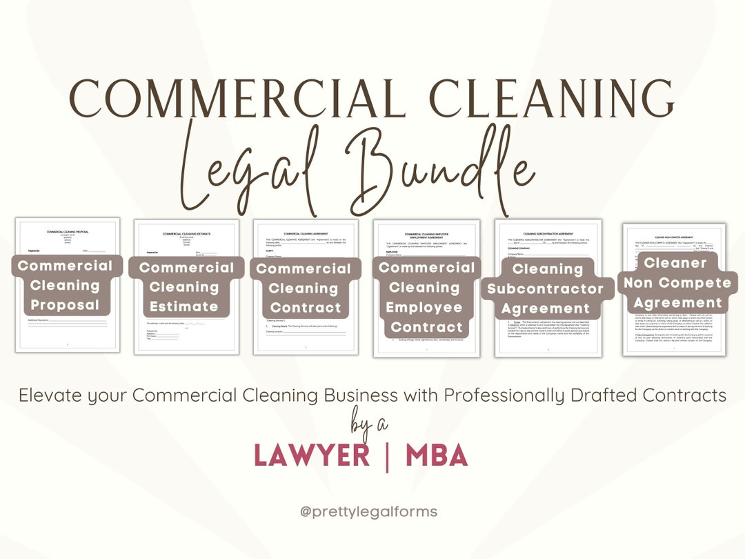 Commercial Cleaning Legal Bundle, Cleaning Service Agreement Cleaning
