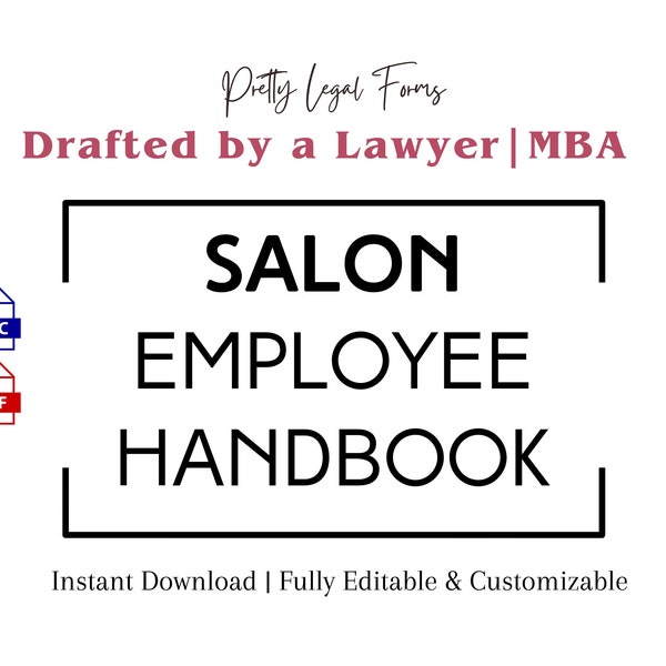 Salon Employee Handbook, Salon Employee Manual, Nail Salon Manual New Employee Hair Salon Hand Book New Hire Salon Onboarding Welcome Packet