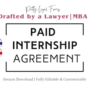 Paid Internship Contract Template, Intern Employment Agreement, Student Intern Agreement, Student Work Agreement, Student Employee HR Forms