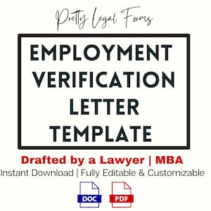 Plantilla de carta de verificación de empleo Formulario de verificación de empleado Plantillas de recursos humanos Formularios comerciales editables