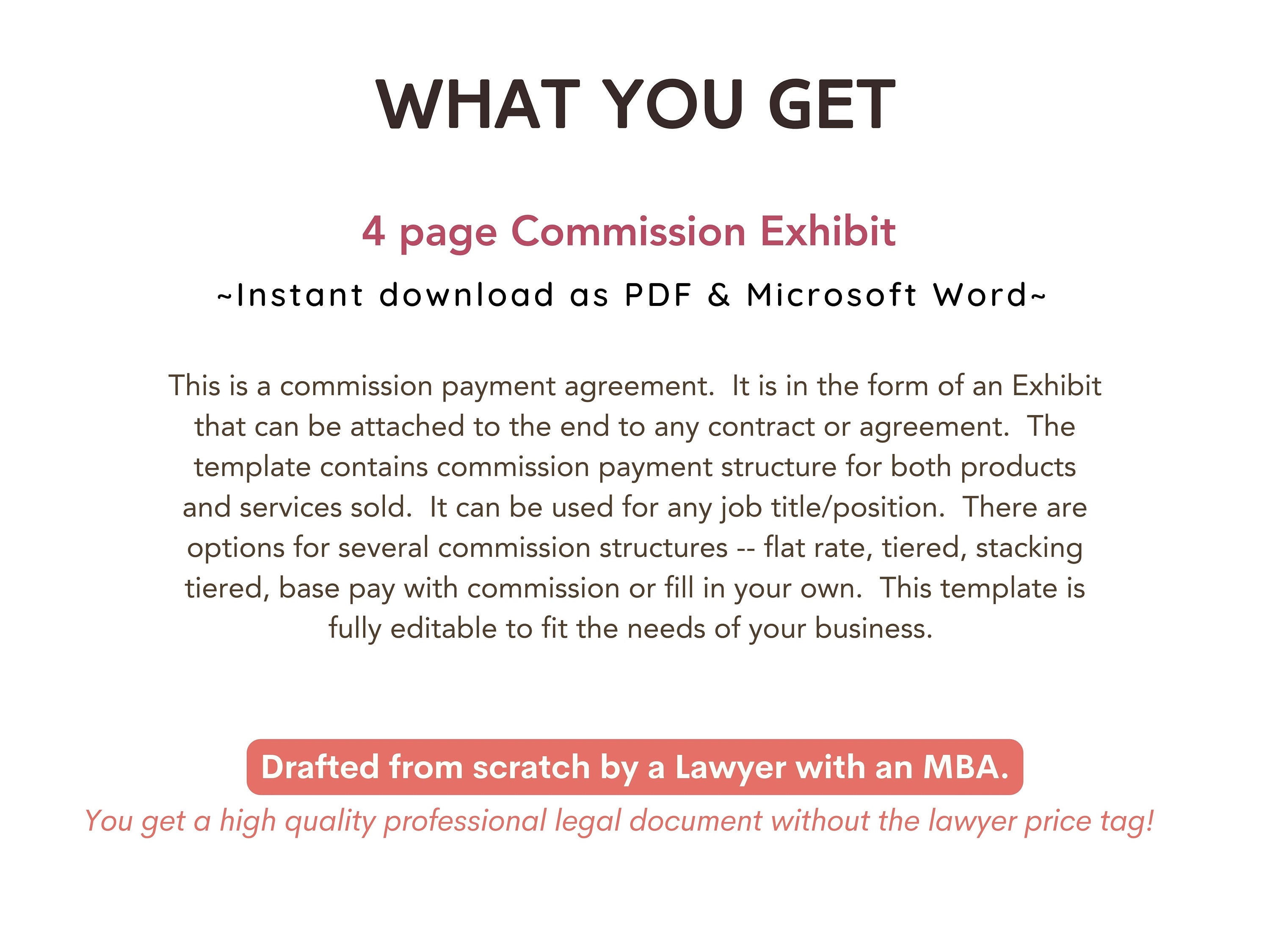 Commission Agreement Exhibit, Employee Commission Contract Template ...
