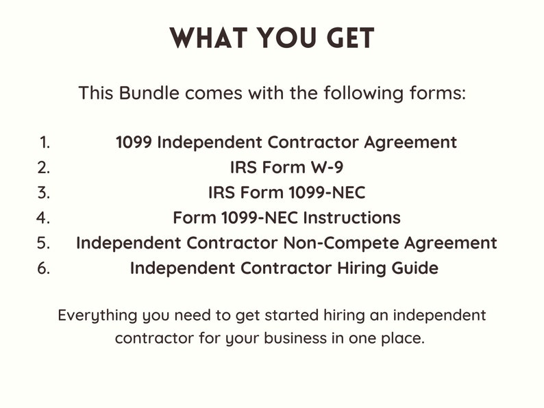 Independent Contractor Agreement 1099 Contract Template 1099 Etsy Independent Contractor Agreement 1099 Contract Template 1099 Etsy