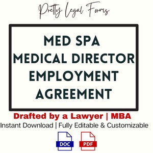 Medical Director Employment Agreement Med Spa Medical Director Contract Template Collaborating Physician Agreement Med Spa Employee Hiring