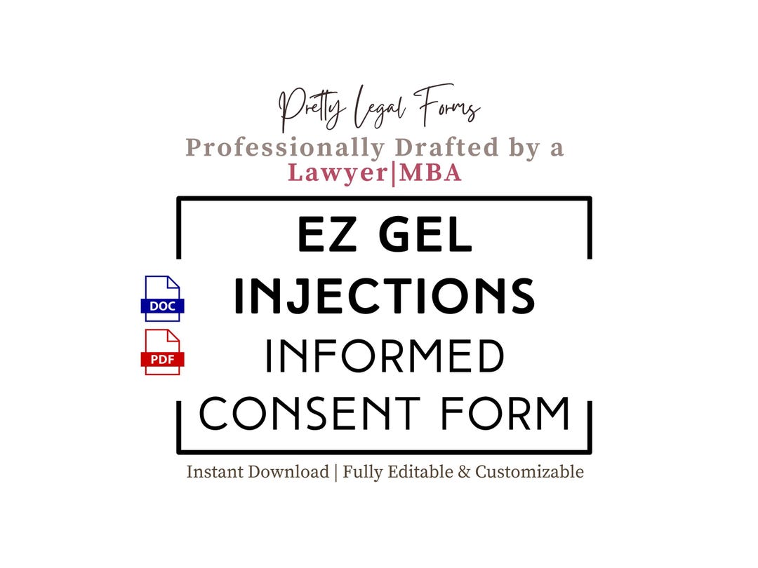 EZ Gel Injection (PRF Derived) Informed Consent Form Template | Medical ...