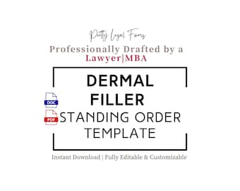 Vorlage für Standardaufträge für Dermalfiller (DOC/PDF), Injektionsprotokoll für medizinische Spas