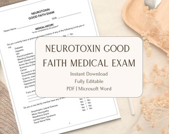 Formular zur Gutachtenprüfung nach Neurotoxin-Test, Med Spa GFE (PDF, Word)