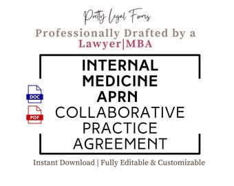 Internal Medicine APRN Collaborative Practice Agreement Template (PDF & Word)