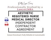 Registered Nurse Medical Director Contract Template Aesthetic RN Injector Medical Director 1099 Med Spa Independent Contractor Agreement