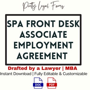 Spa Front Desk Associate Employment Agreement Contract Template Spa Receptionist Employee Contract Reception Employee Spa New Hire Form