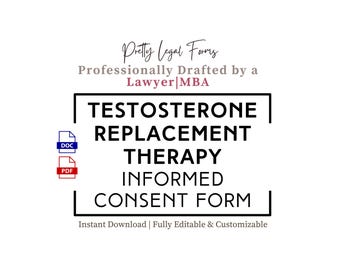TRT Consent Form for Testosterone Replacement Therapy | HRT Informed Consent Template for Medical Spas and Wellness Clinics