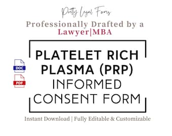 PRP-Einverständniserklärung PRP-Einverständniserklärung PRP-Injektionsvorlage für Plättchen-Rich-Plasma-Injektionen