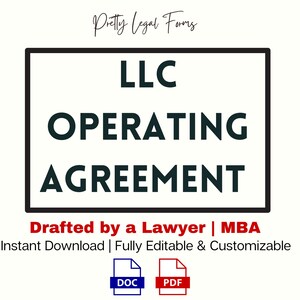 Operating Agreement LLC Manager Managed Limited Liability Company Documents Operating Agreement Template LLC Documents Legal Template