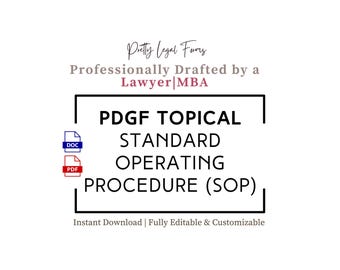 PDGF SOP Template, Topical PDGF Facial Protocol, Platelet-Derived Growth Factor Treatment Forms for Aesthetic Clinic or Medical Spa