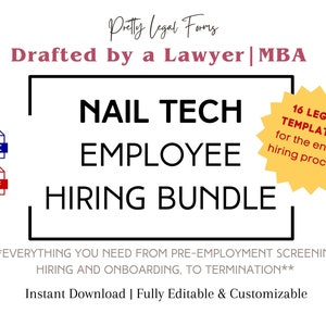 Nail Tech Employee Hiring Bundle: Salon Contract & Onboarding Forms (Digital Download)