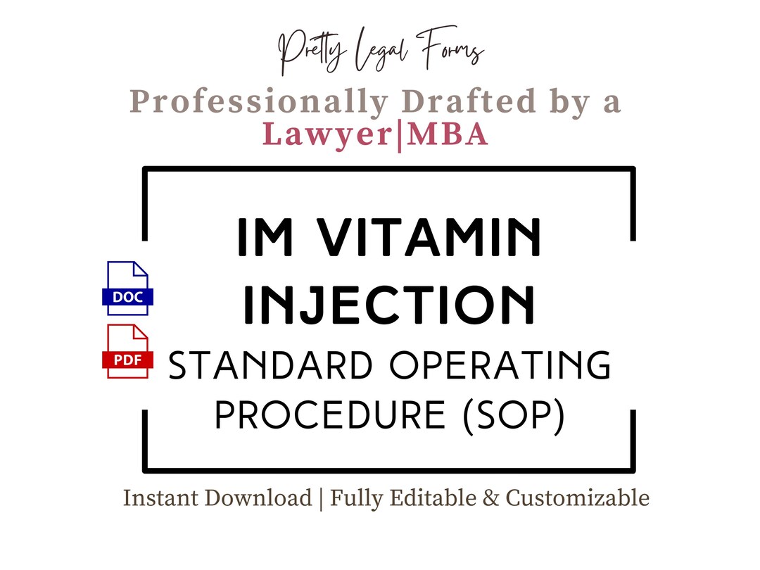 IM Vitamin Injection SOP Protocol Template for Medical Spas and ...