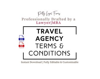 Reisebüro AGB Vorlage | Travel Adviser Kundenvereinbarung | AGB und Widerrufsbelehrung