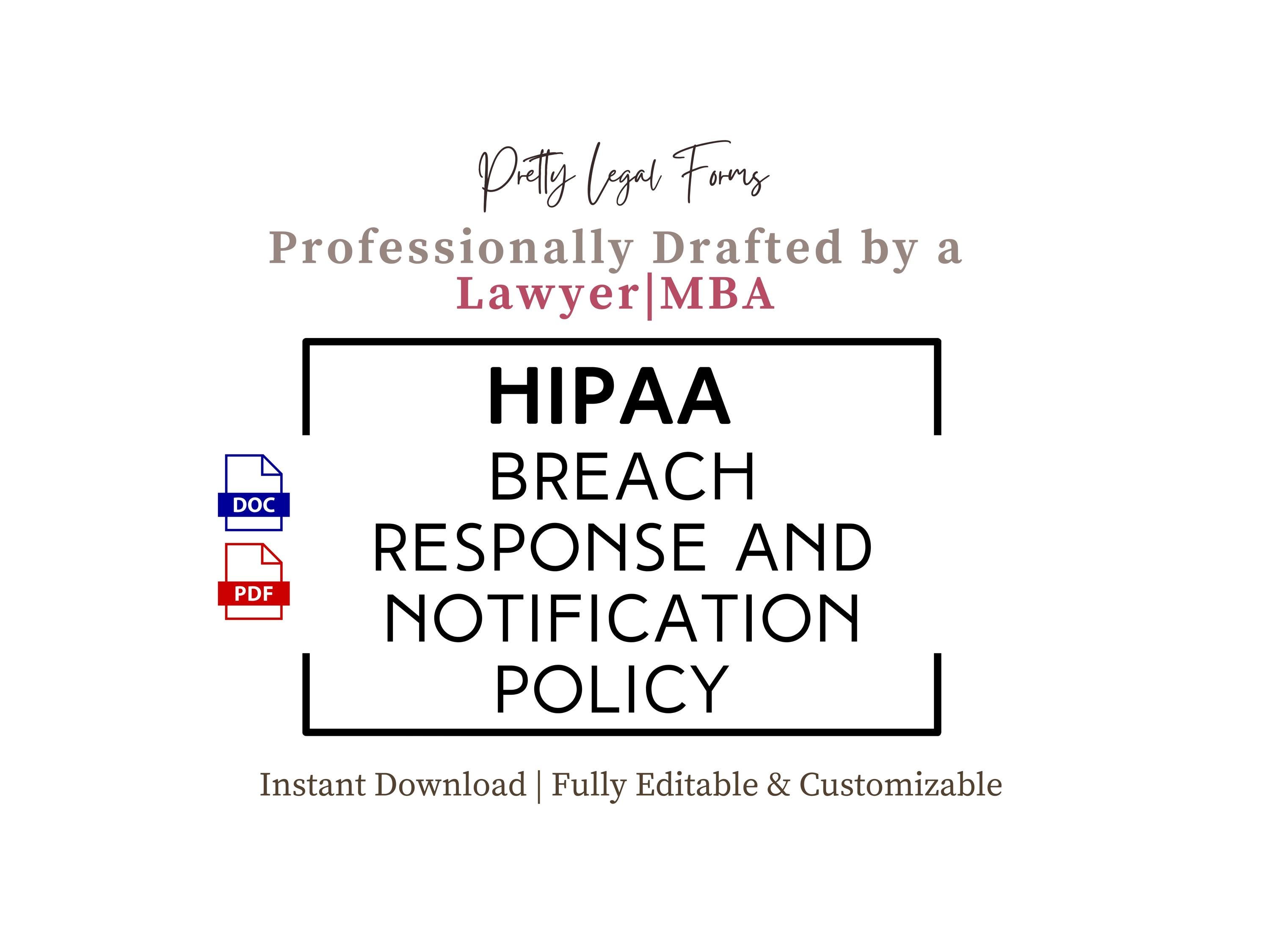 HIPAA Breach Response and Notification Policy Template, HIPAA Policies ...