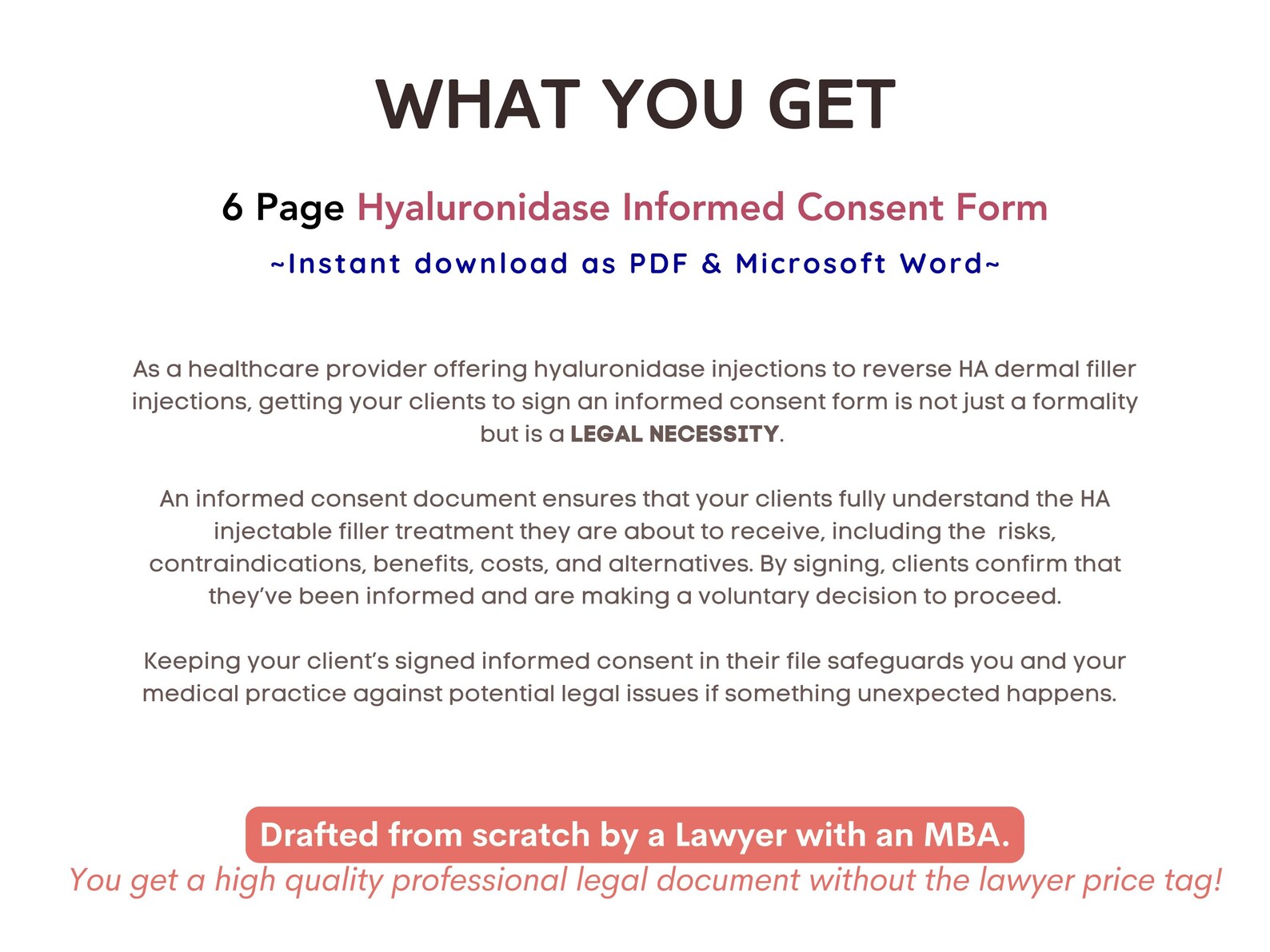 Hyaluronidase Consent Form HA Filler Reversal Hylenex Informed Consent ...