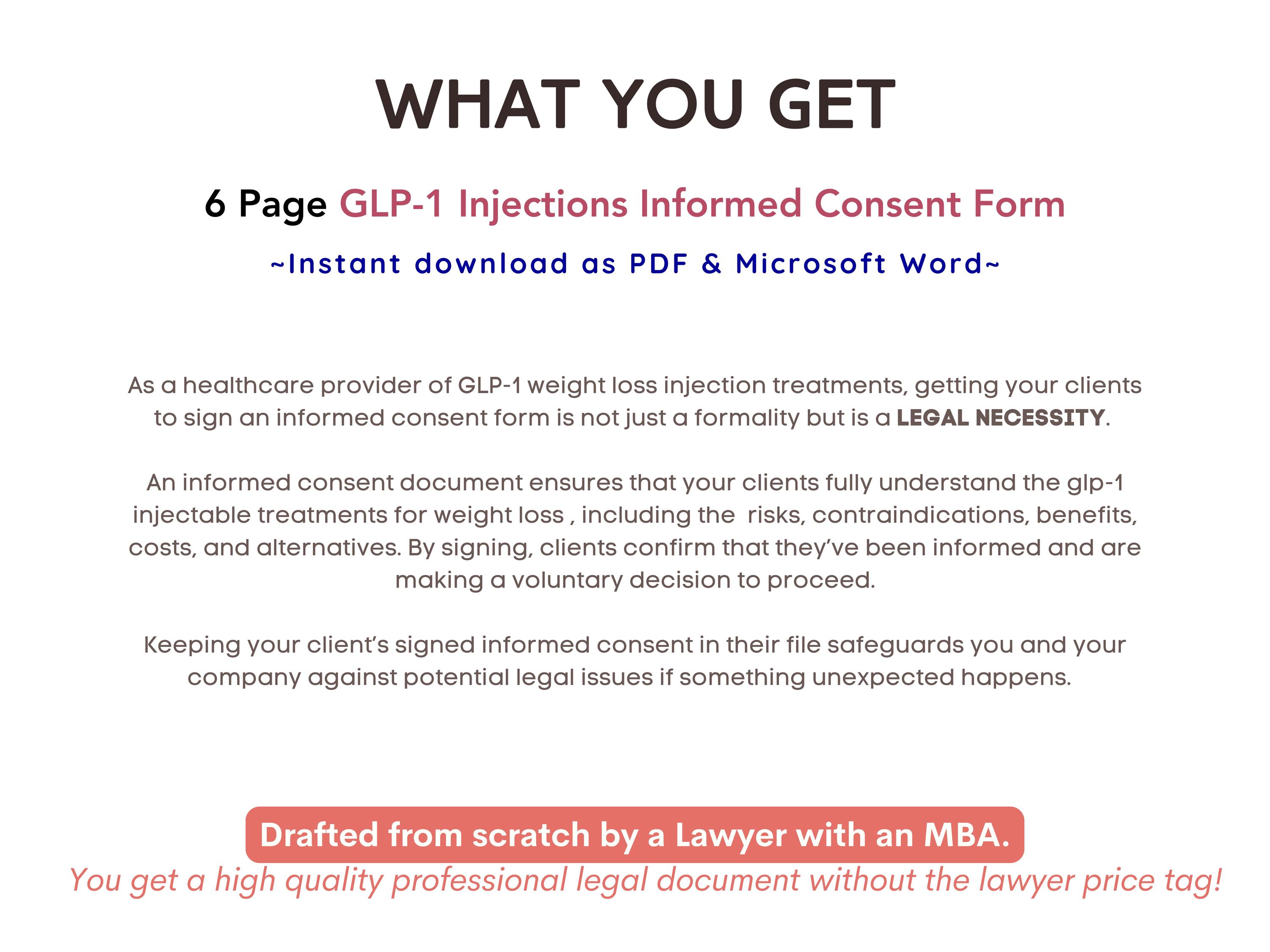 glp 1 consent form GLP1 Consent Form for Weight Loss Medications (semaglutide, Tirzepatide,  Dulaglutide, Liraglutide, Other Glp-1s)