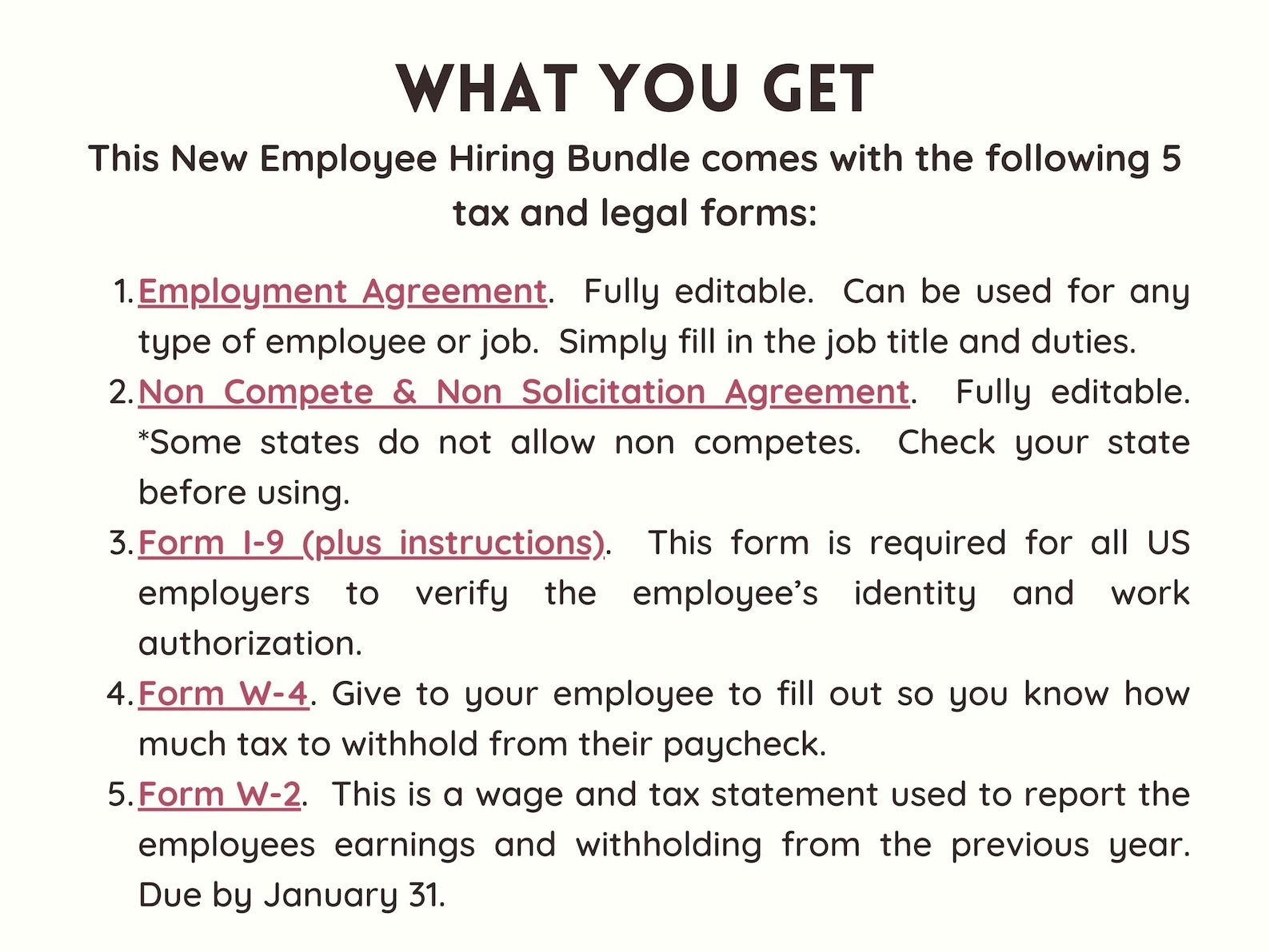 Employee Contract New Hire Bundle, Employee Hiring Forms, Employment ...