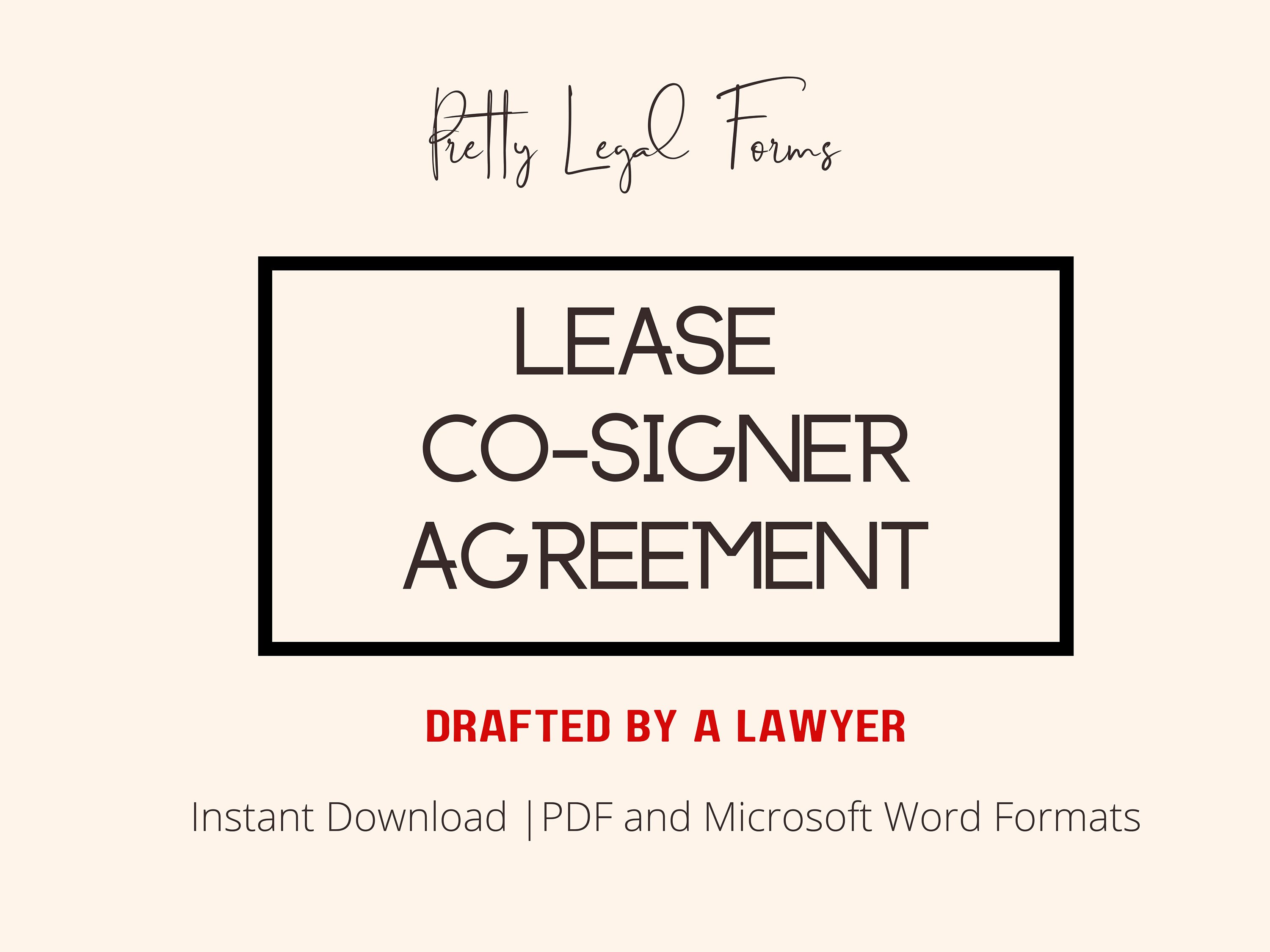 Lease Co signer Agreement Residential Lease Co signer Addendum Lease Co signer Agreement Residential Lease Co signer Addendum