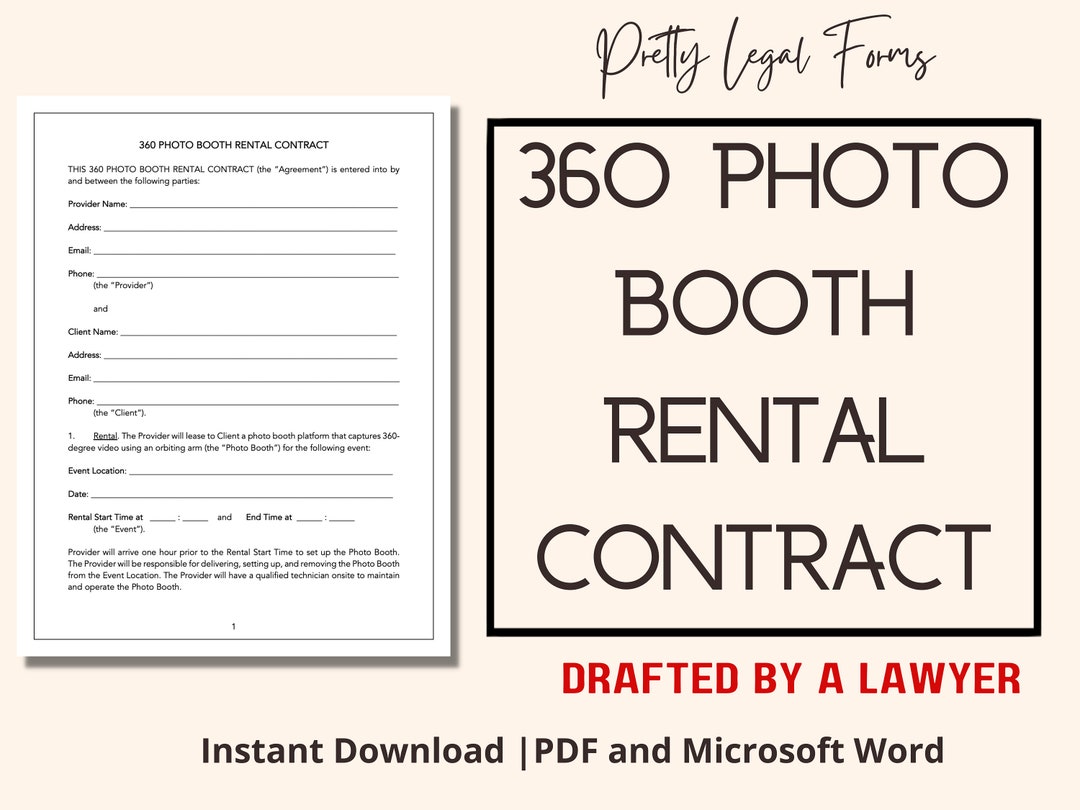 360 Photo Booth Contract Template Photography Agreement Photo Booth 360 Photo Booth Contract Template Photography Agreement Photo Booth