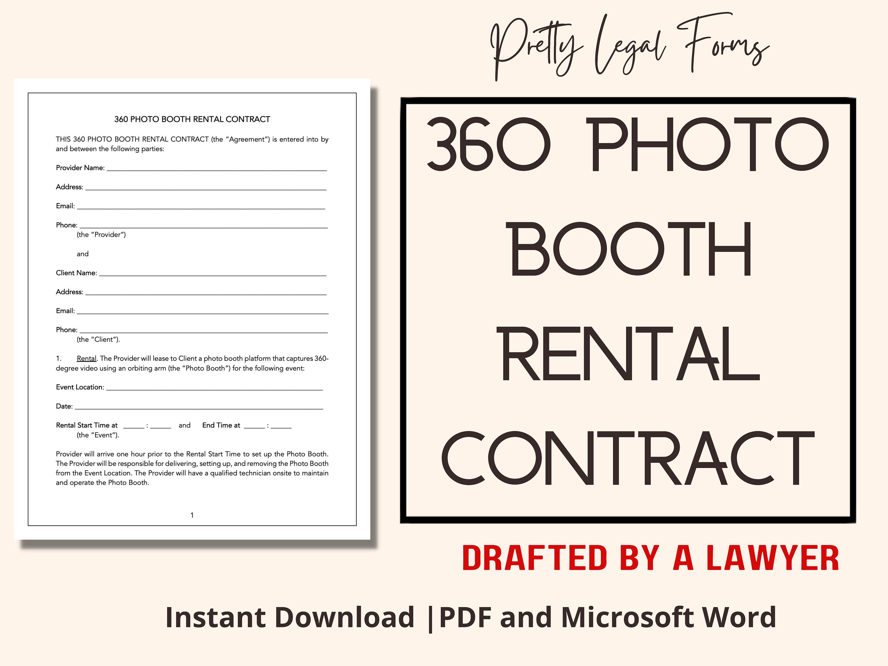 360 Photo Booth Contract Template Photography Agreement Photo Booth