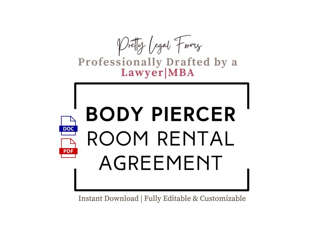 Body Piercer Room Rental Agreement | Piercing Studio Booth Rental ...