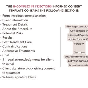 B-complex IM Injection Consent Form Vitamin B Complex Shots Informed ...