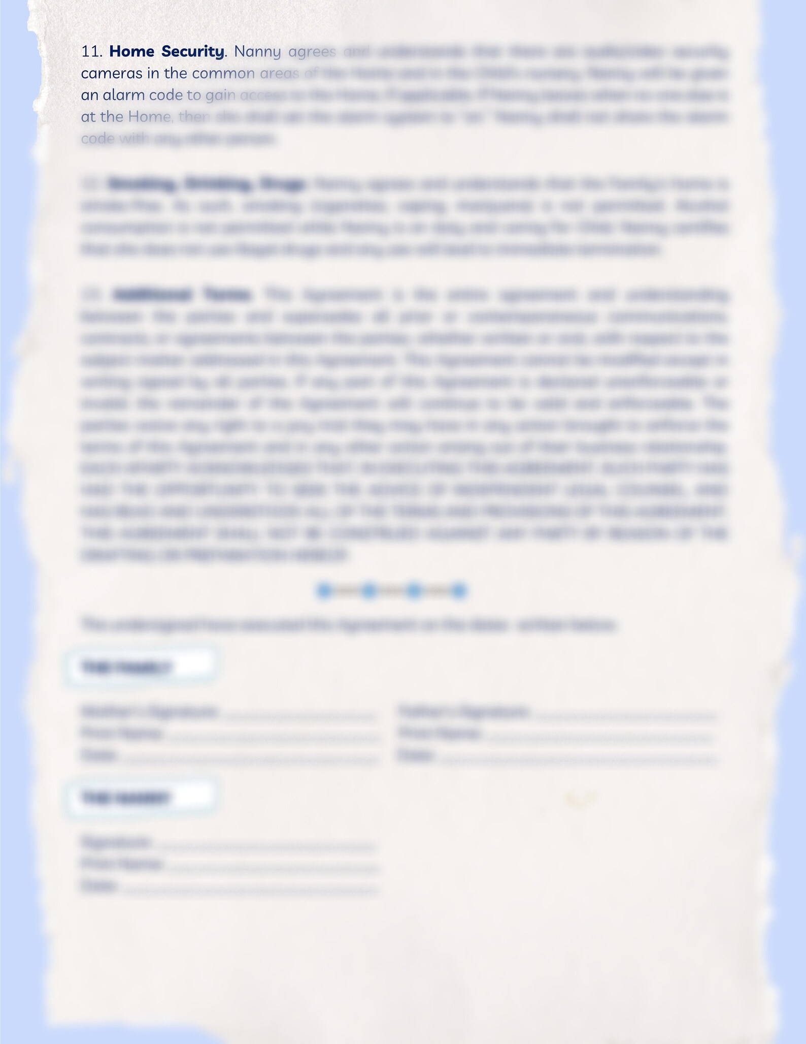 Live in Nanny Agreement Contract Editable Template Legal Etsy