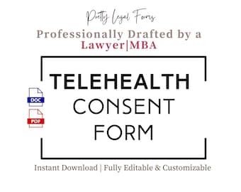 Telehealth Consent Form Telemedicine Patient Intake Virtual Healthcare Consent Template Virtual Appointment Authorization HIPAA Forms