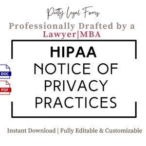 Aviso de prácticas de privacidad de HIPAA, formularios de HIPAA, plantillas de spa médico, formularios de admisión a consultorios médicos, terapeuta de cumplimiento de HIPAA para consultorios dentales