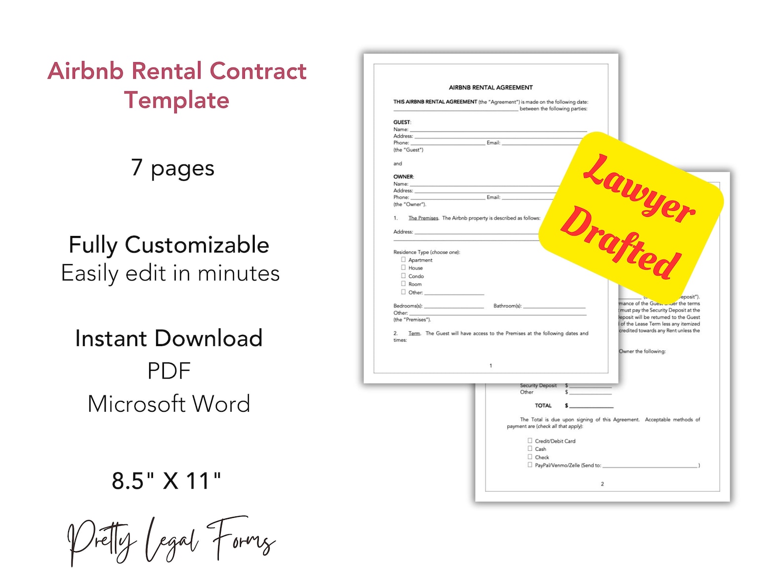 Airbnb Rental Contract Template, Airbnb Contract, Airbnb Lease Airbnb Rental Contract Template, Airbnb Contract, Airbnb Lease