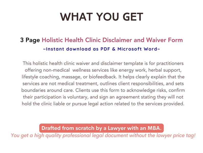 Medical Disclaimer Form.pdf Holistic Health Waiver and Disclaimer Wellness Clinic Client Intake ...