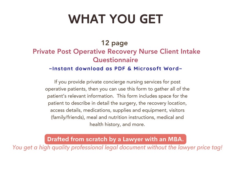Postoperative Recovery Questionnaire.pdf Post Op Recovery Intake Form Recovery Nurse Medical Questionnaire Home ...