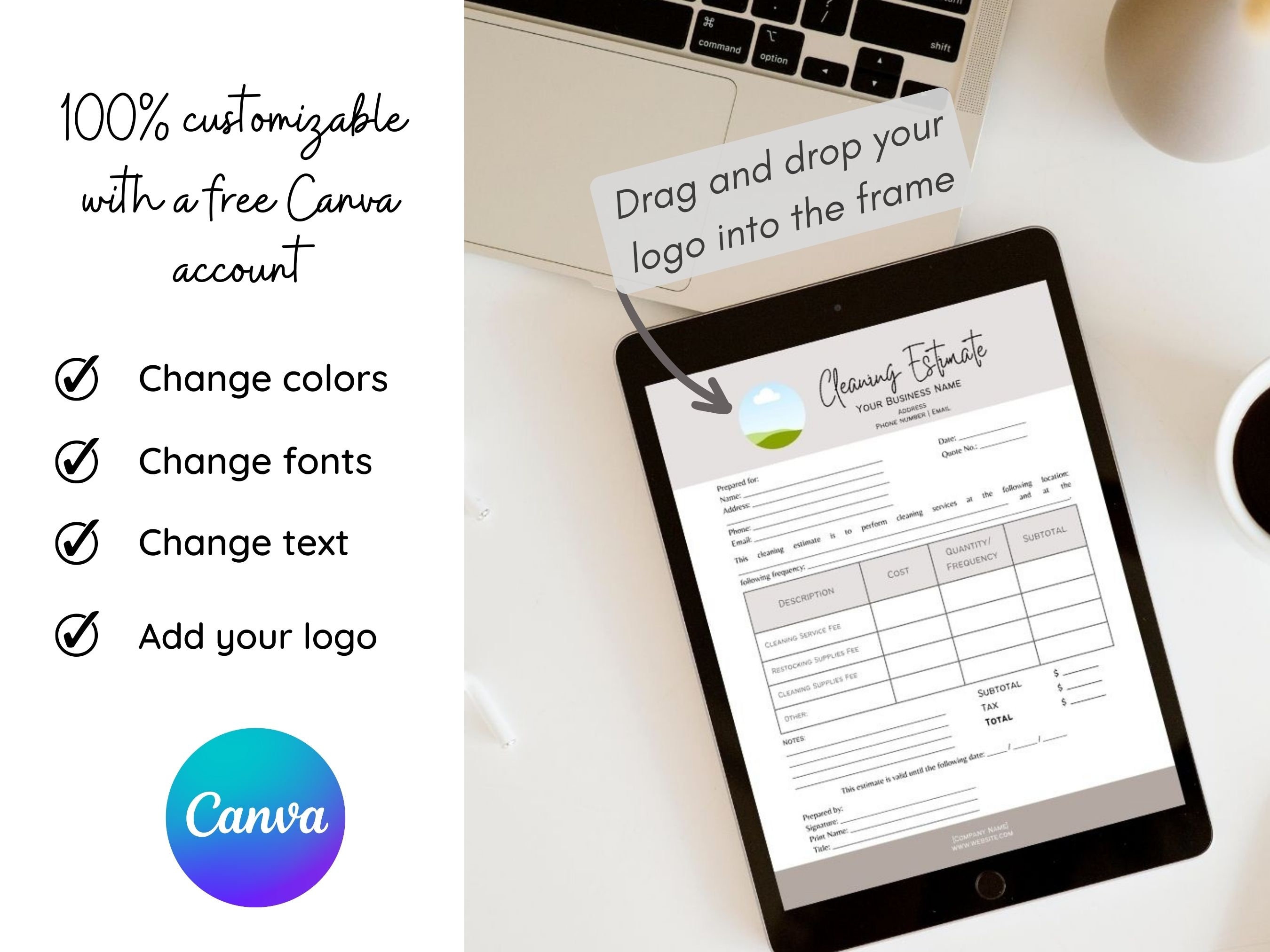 Free Estimate Template Canva for Small Businesses