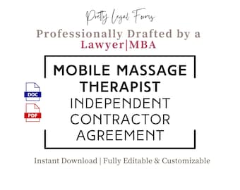 Vertrag für selbstständige mobile Massagetherapeuten (PDF & Word)