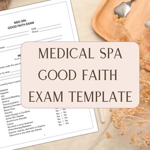 Esame di buona fede di Medical Spa, esame medico di buona fede di Med Spa, modulo GFE per filler di Botox per infermiere iniettore cosmetico, modello GFE di Med Spa