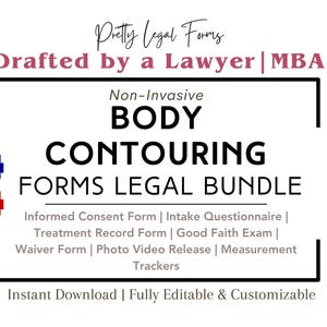 Pacote de formulários de contorno corporal Admissão de cliente esteticista Isenção de consentimento para escultura corporal Modelos de spa médico para gráfico de tratamento de modelagem corporal
