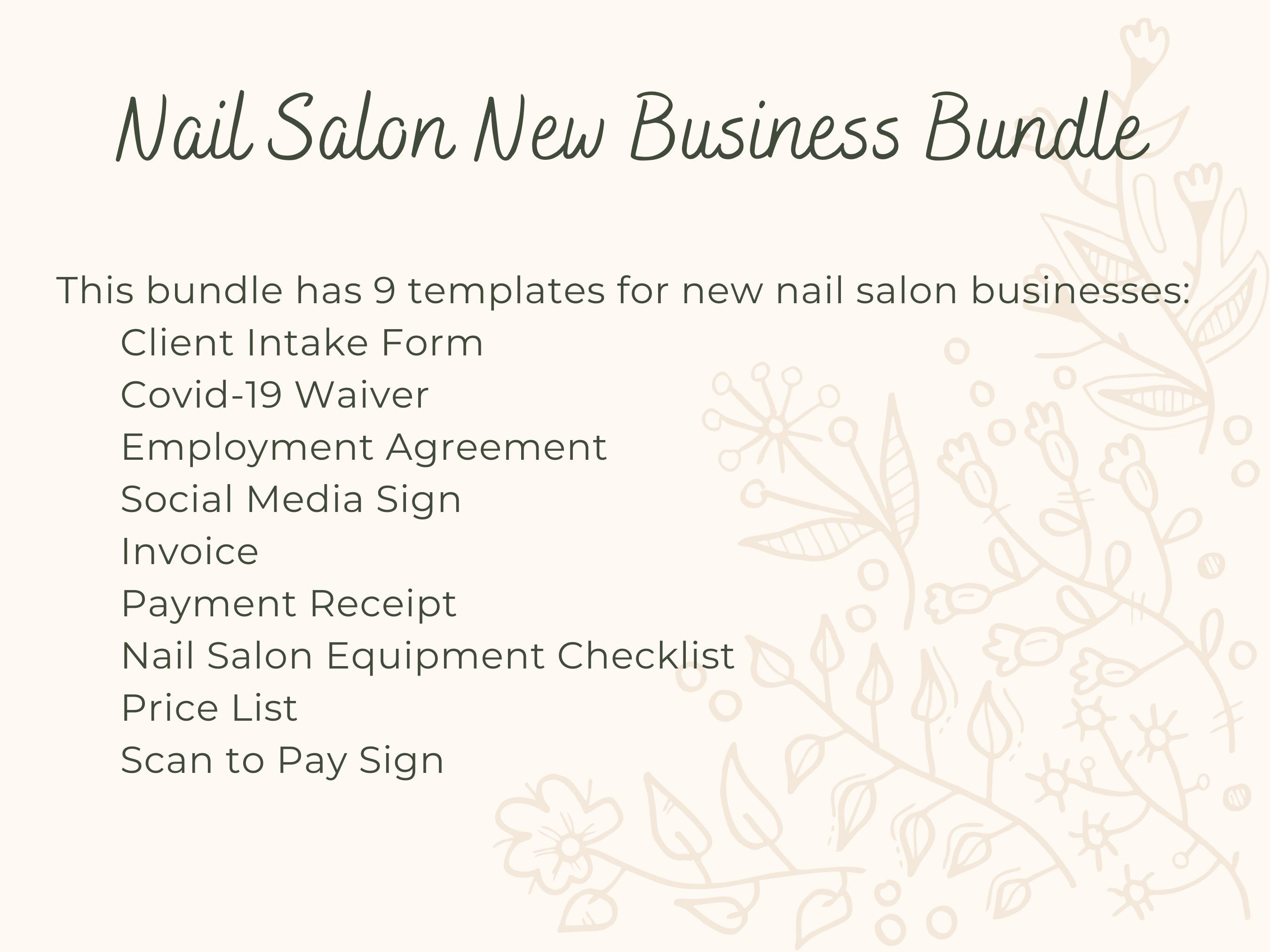 Nail Salon New Business Bundle Nail Technician Contract Template Nail Nail Salon New Business Bundle Nail Technician Contract Template Nail