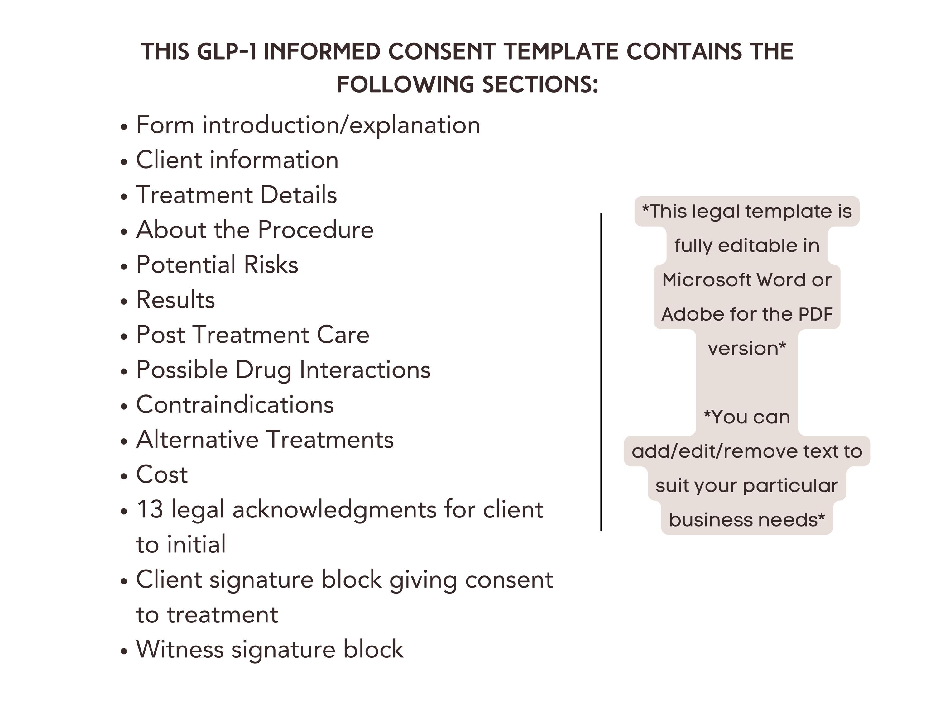 glp 1 consent form GLP1 Consent Form for Weight Loss Medications (semaglutide, Tirzepatide,  Dulaglutide, Liraglutide, Other Glp-1s)
