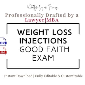 Weight Loss Injection Good Faith Exam Template (PDF & Word)