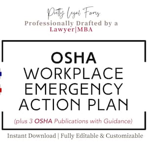 OSHA Emergency Action Plan Template Medical Spa Safety Policy and Procedure Med Spa SOP Workplace Emergency OSHA Compliance Med Spa Forms
