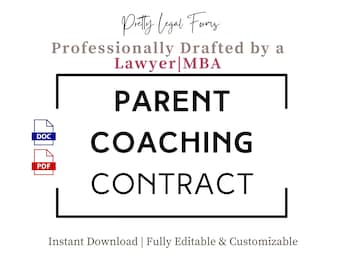 Elterncoaching Vertragsvorlage, Elterncoaching Vereinbarung, Familiencoaching Vertrag, Life Coach Familientherapie Formen Elternschaft