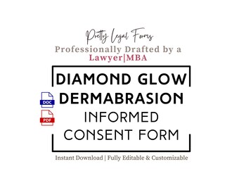 Einverständniserklärung für Diamond Glow Dermabrasion | Vorlage für Kosmetiker/innen in medizinischen Spas (PDF/DOC)