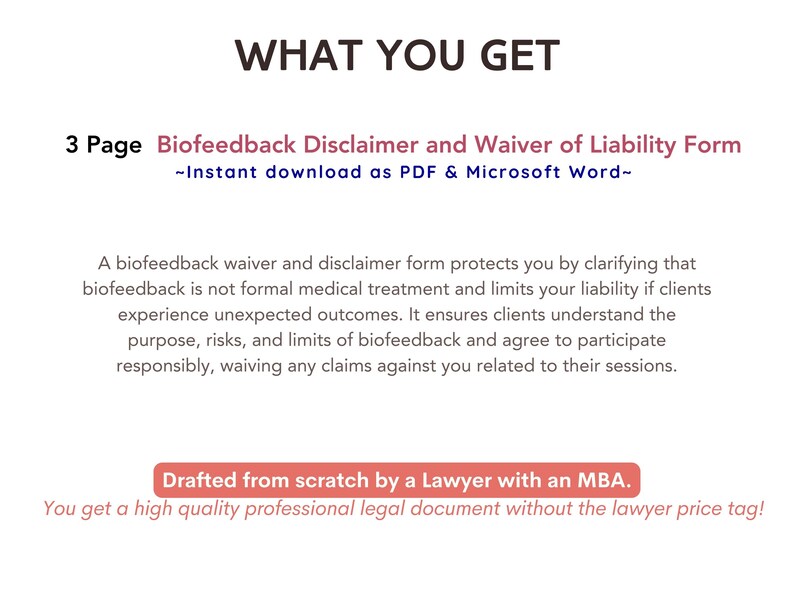 Biofeedback Waiver Bioenergetic Testing Disclaimer Holistic Health ...