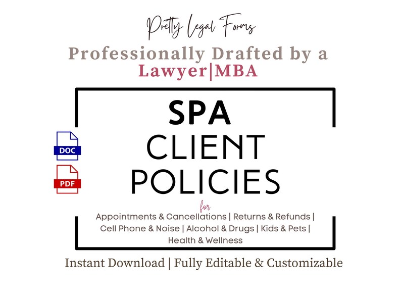 Spa Client Policies Esthetician Appointments Cancellation Policy Spa No ...