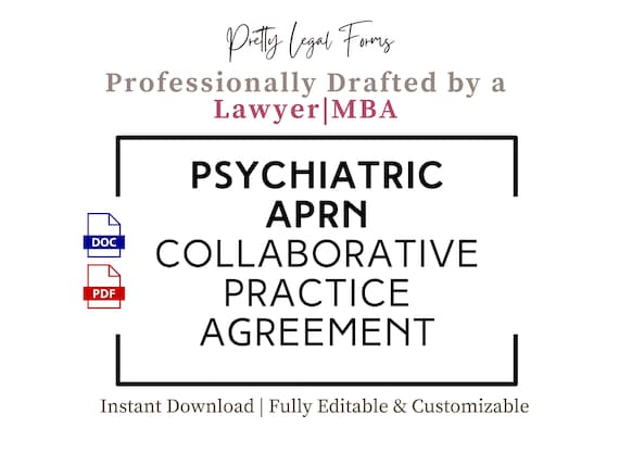 Psychiatric Aprn Collaborative Practice Agreement PMH-APRN Collaborating Physician Contract Template Mental Health NP Medical Director Forms