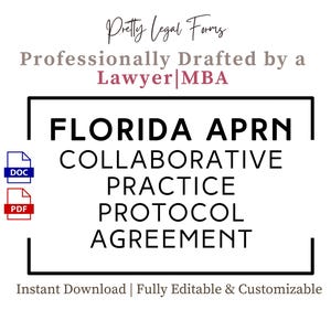 Contratto di pratica collaborativa APRN della Florida Protocollo collaborativo FL Contratto di infermiere specializzato supervisore medico Protocollo Florida