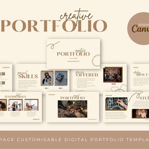 Canva Portfolio Template, Portfolio Template, Creative Portfolio Template, Professional Portfolio, Digital Download
